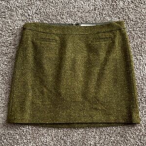 LOFT Textured Olive Mini Skirt, Size 10